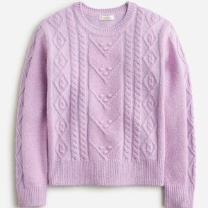 Crewcuts Lilac Cable Knit Sweater